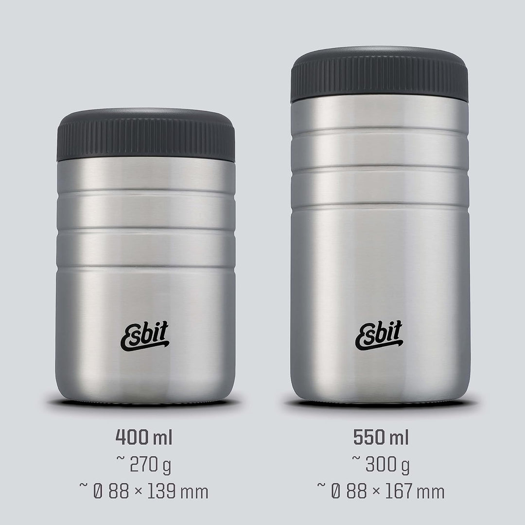 Esbit Thermobehälter Majoris | Edelstahl | BPA-Frei | Schwarz & Silber | 0,4L & 0,55L | für warme Sp