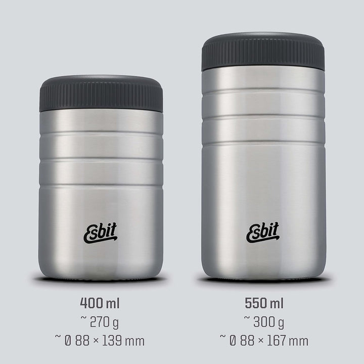 Esbit Thermobehälter Majoris | Edelstahl | BPA-Frei | Schwarz & Silber | 0,4L & 0,55L | für warme Sp