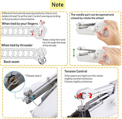 Handnähmaschine, Mini Nähmaschine für Schnelles Nähen, Elektrische Handnähmaschine für Anfänger, Tra