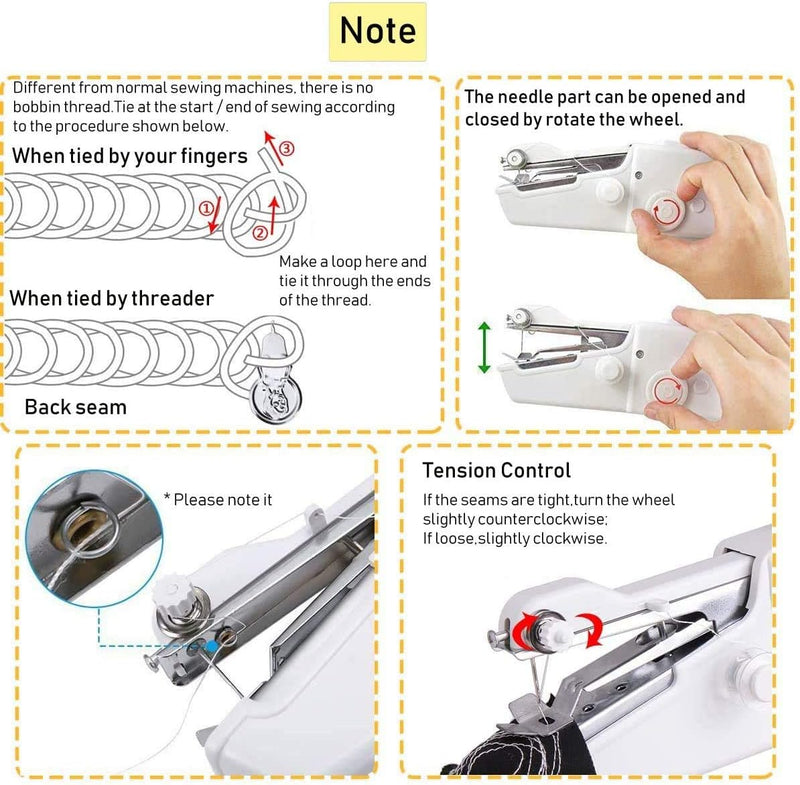 Handnähmaschine, Mini Nähmaschine für Schnelles Nähen, Elektrische Handnähmaschine für Anfänger, Tra