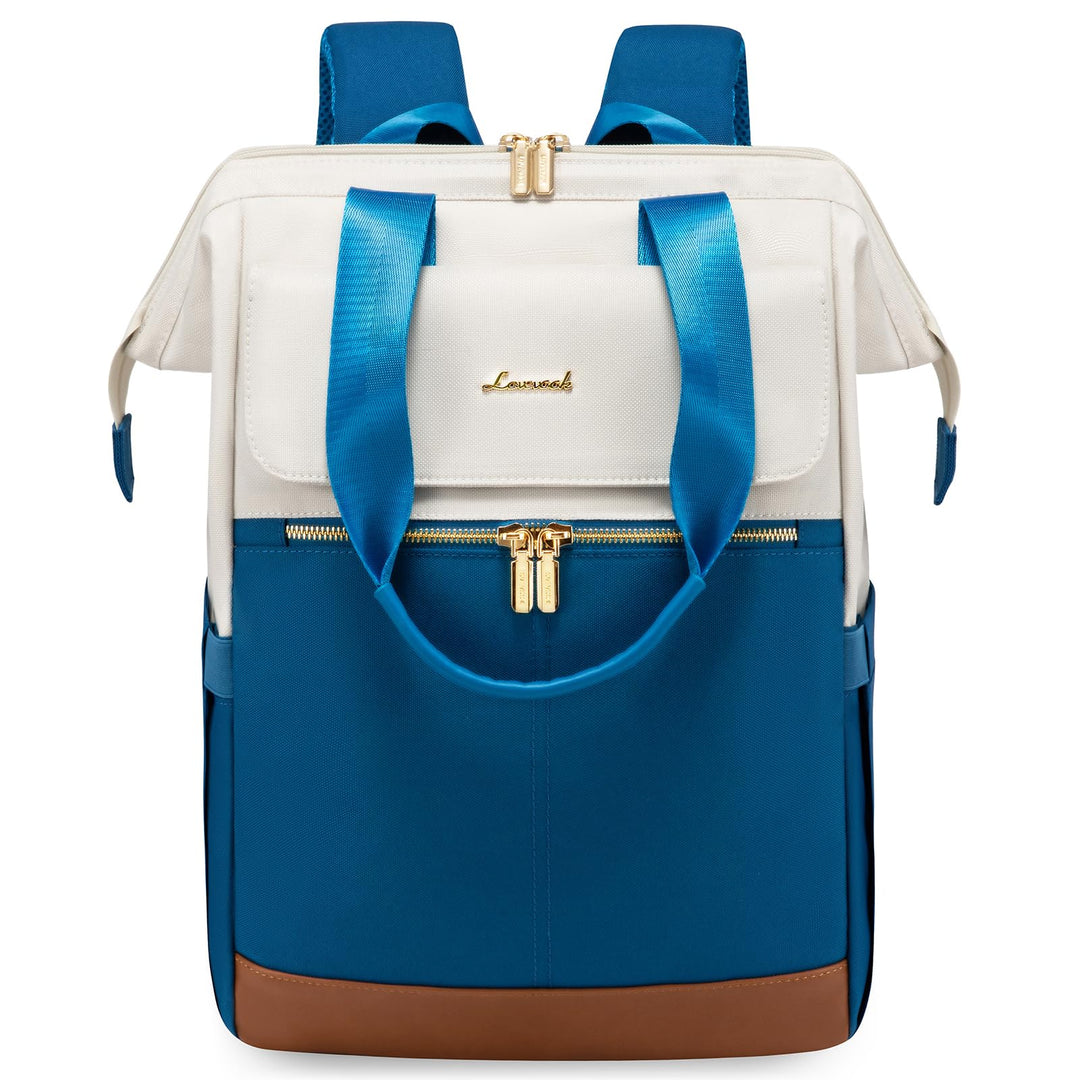 LOVEVOOK Rucksack Damen Blau, Laptoprucksack mit USB, Schultasche Teenager, Backpack Women Elegant,