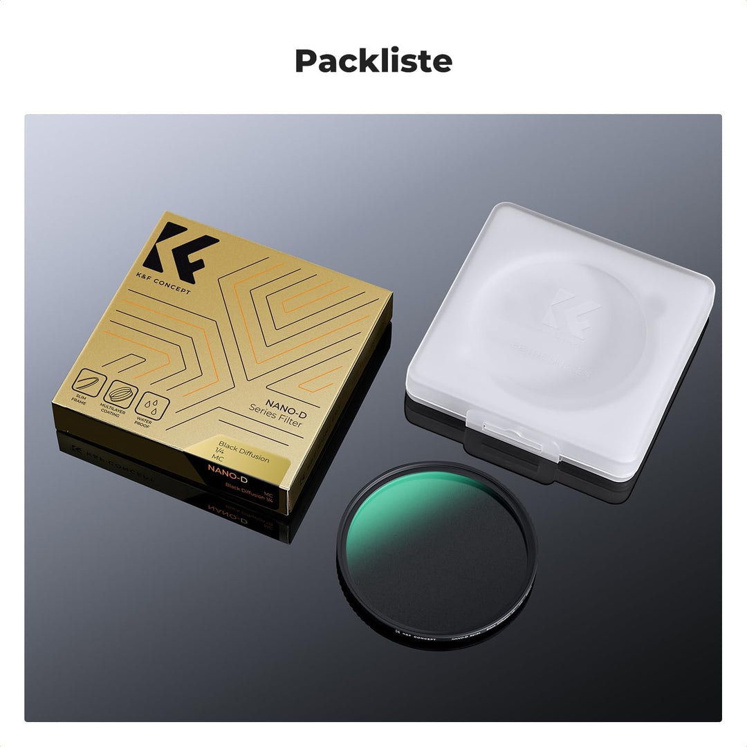 K&amp;F Concept Nano-D Serie Black-Mist 1/4 Filter 55mm Black Promist 1/4 Filter aus Optisches Glas mit