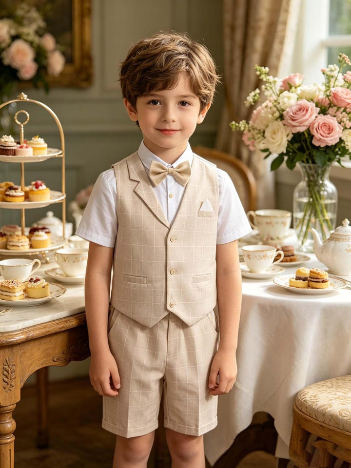 LOLANTA 4 STK Kleinkind Junge Sommerhochzeit Kinderanzug, Festliche Anzüge Westen Set für Kinder, So