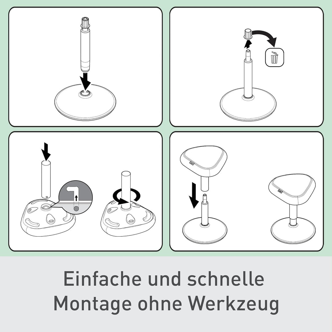 Leitz Ergo Active Sitzhocker mit Dual Density Foam Komfortsitz, Bürohocker höhenverstellbar von 47 b