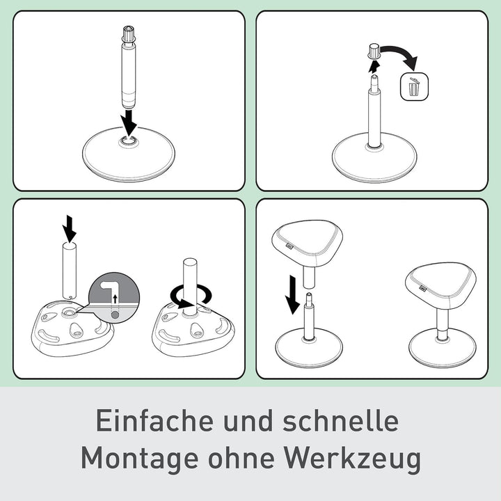 Leitz Ergo Active Sitzhocker mit Dual Density Foam Komfortsitz, Bürohocker höhenverstellbar von 47 b