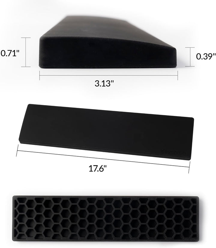 Keychron 447mm (17.6") Silicone Wrist Rest – Smooth & Washable Typing Support with Honeycomb for Ful