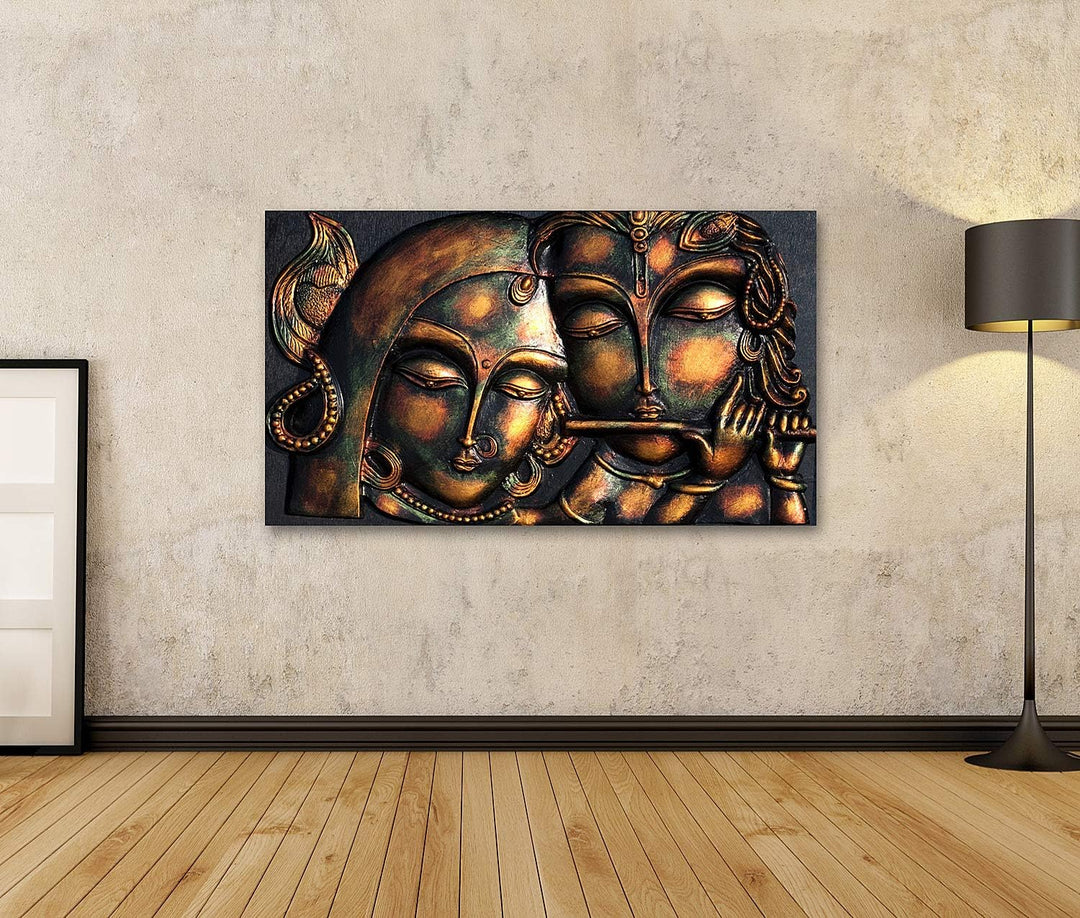 islandburner Bild auf Leinwand Lord Krishna Geliebte Kunstwerk Bilder Wandbilder Poster Leinwand 100