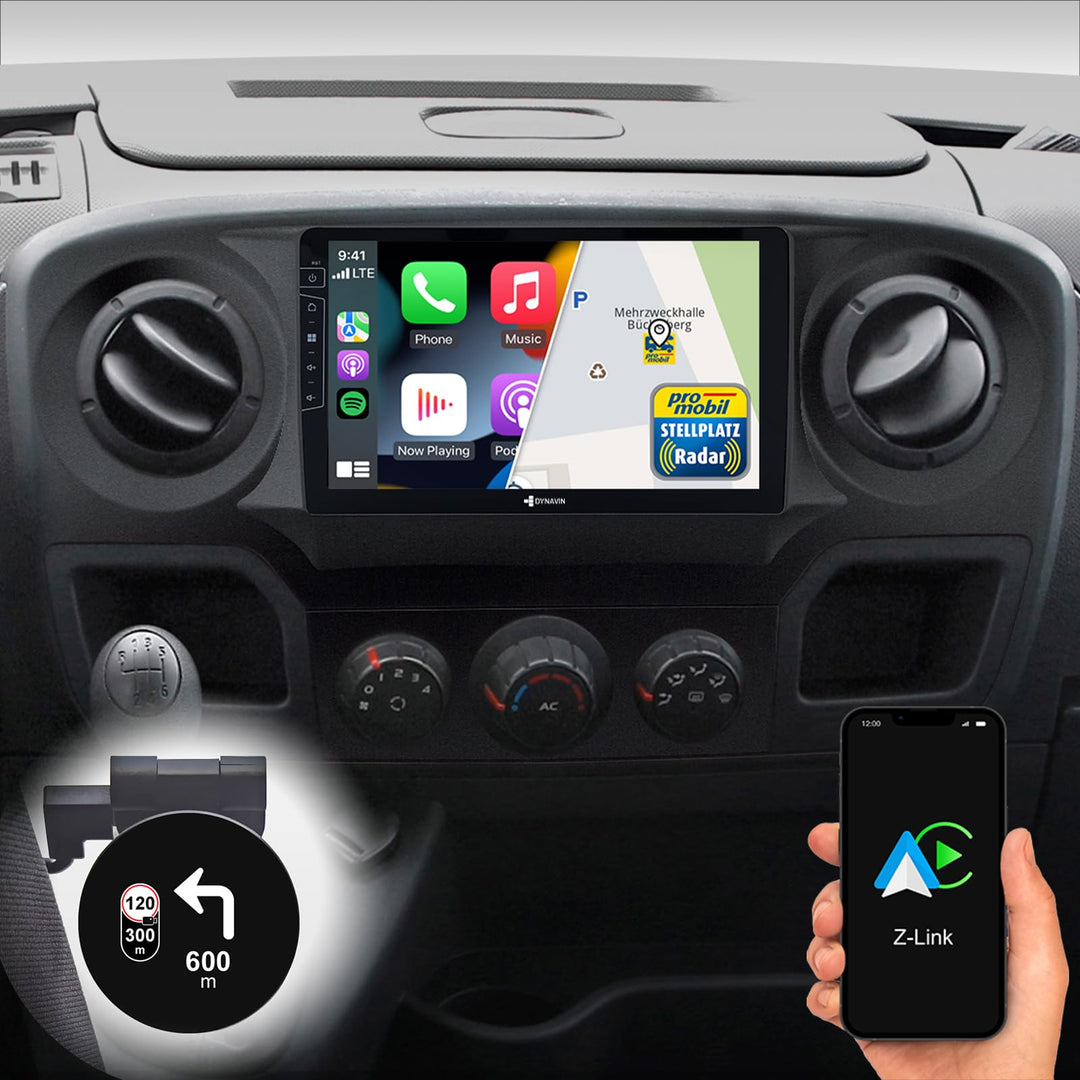 DYNAVIN Android Autoradio Navi für Renault Master Opel Movano Nissan NV400, 9 Zoll Radio mit Wireles