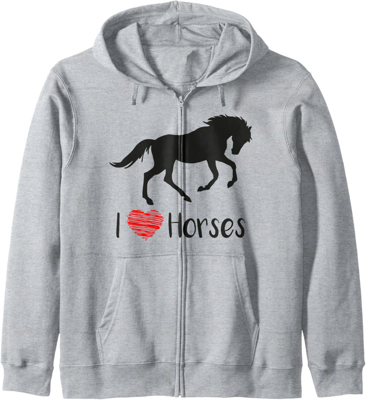 Ich liebe Pferde Esquireian Reiten Kapuzenjacke