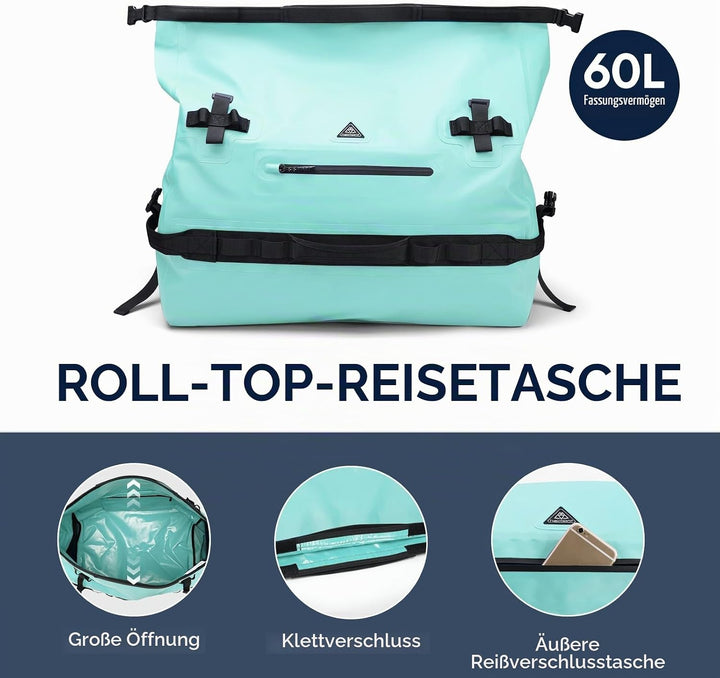 Haimont wasserdichter Rucksack, vielseitig wasserdicht Tasche, Dry Bag komfortabel, RollTop, Strand,