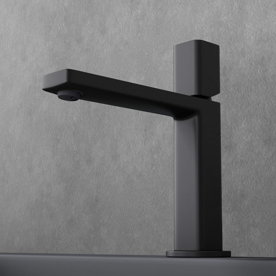 doporro Armatur Bad Wasserhahn Badezimmer Einhebelmischer Schwarz matt 19,6 cm hoch Waschbeckenarmat