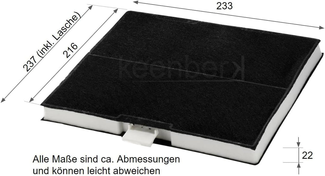 Aktivfilter für Dunstabzugshauben - Ersatz-Aktivkohlefilter für Siemens-Modelle LZ53250, LZ53251, LZ