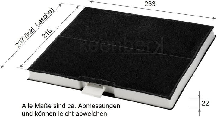 Aktivfilter für Dunstabzugshauben - Ersatz-Aktivkohlefilter für Siemens-Modelle LZ53250, LZ53251, LZ
