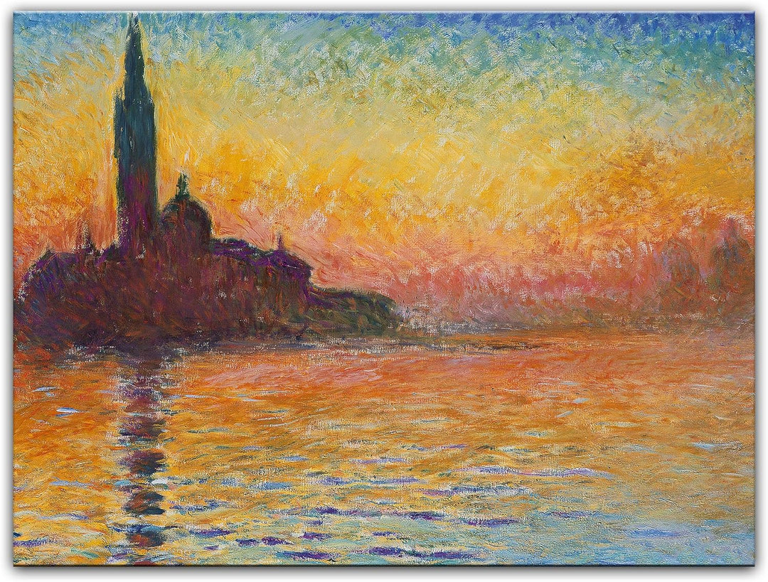 Bilderdepot24 Bild auf Leinwand | Claude Monet San Giorgio Maggiore in der Dämmerung in 60x50 cm als