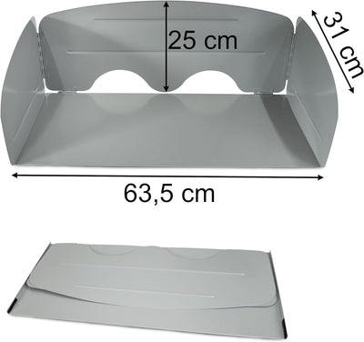 Koch Windschutz für Campingkocher Stahl mit Bodenplatte 63x31x25cm Aufbewahrungstasche passend für 3