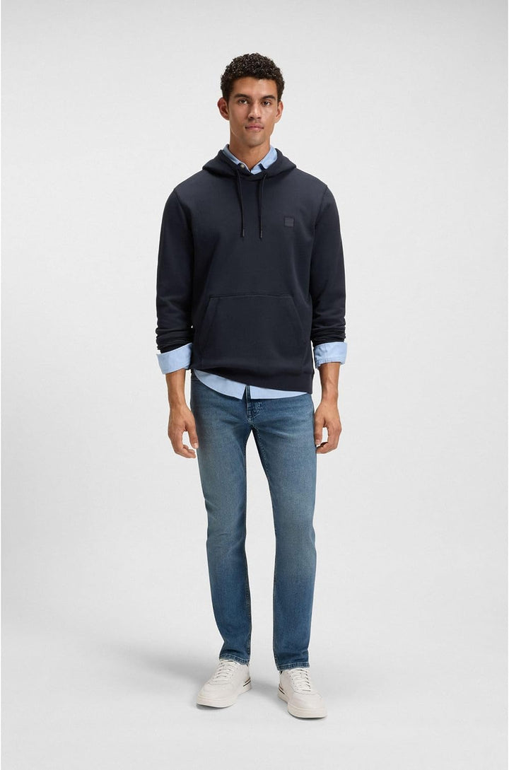 BOSS Herren Wetalk Hoodie aus Baumwoll-Terry mit Logo-Aufnäher S Dark Blue404, S Dark Blue404