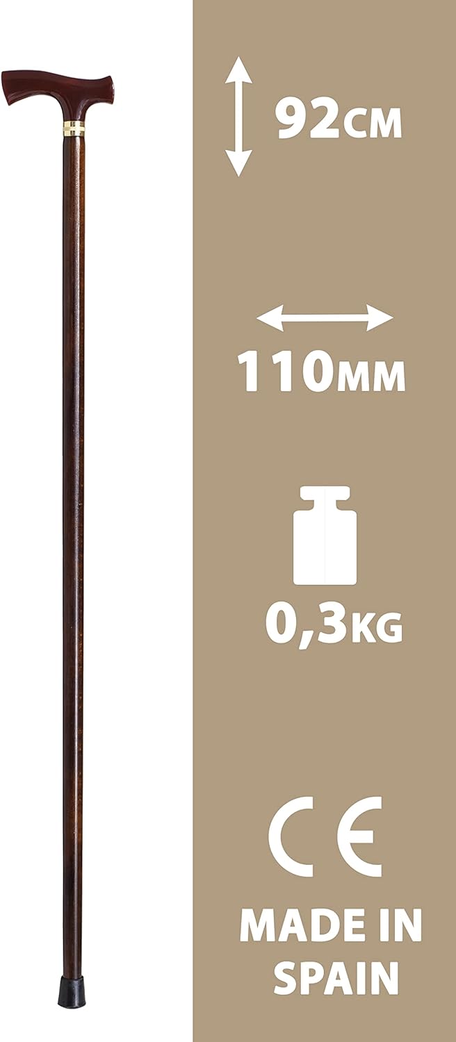 Gehstock, Unterstützung, elegante Oberfläche, Perlmuttgriff aus roter Muschel und Stab aus robustem