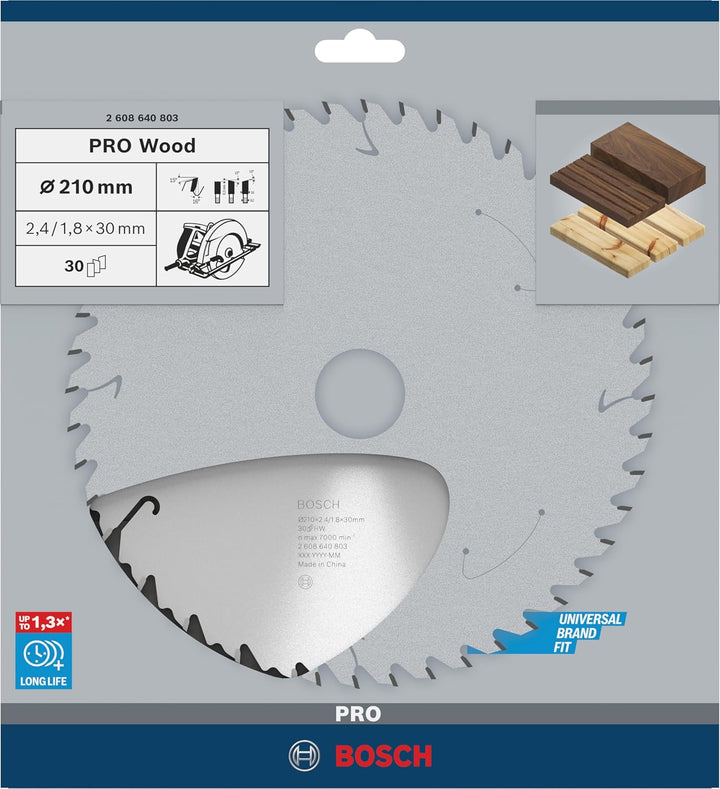 Bosch Professional 1x Kreissägeblatt Speedline Wood (für Holz, Sägeblatt Ø 210 x 30 x 2,6 mm, 30 Zäh