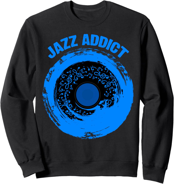 Jazz Addict Blaue Musiknoten Blaue Farbtöne Sweatshirt