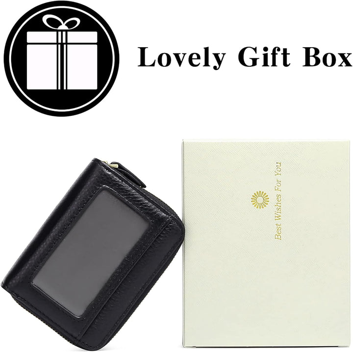 GAEKEAO Damen Geldbörse klein aus Echtes Leder, Geldbeutel für Frauen mit RFID-Schutz, Mini Damen Po