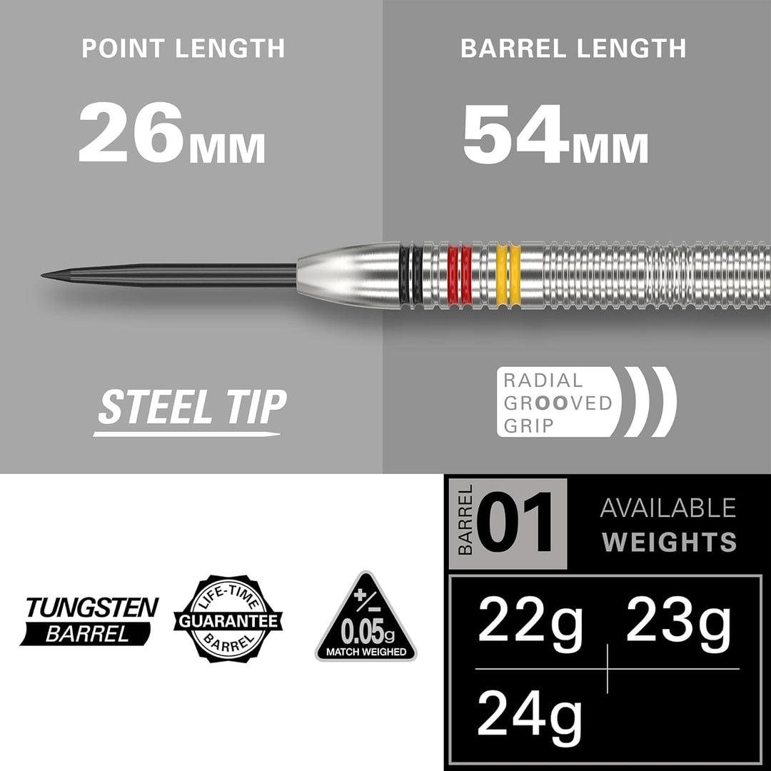 Target Darts Gabriel Clemens 22G/23G/24G Wolfram Stahlspitze Dart Satz Dartpfeile - 9 Pro Grip Schäf