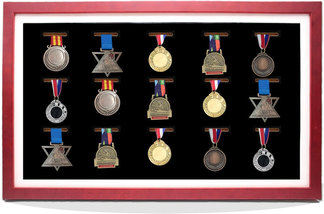 Medaillen-Vitrinen, 15 Medaillen, perfektes Medaillen-Display für Läufer, Marathon, RECE Gewinner, F