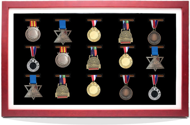 Medaillen-Vitrinen, 15 Medaillen, perfektes Medaillen-Display für Läufer, Marathon, RECE Gewinner, F