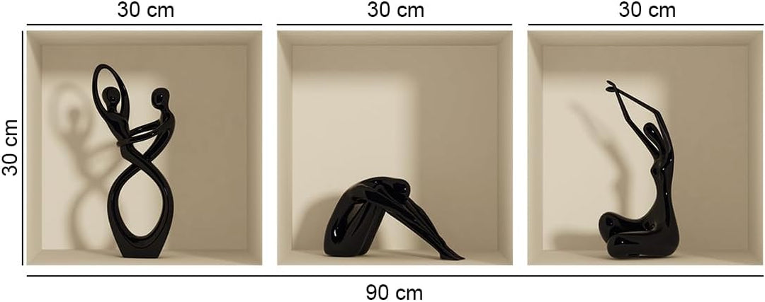 Sticker 3D Effekt | Wandaufkleber Statuen - Tapete Dekoration optische Täuschung Raum und Wohnzimmer