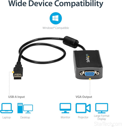 StarTech.com USB auf VGA Video Adapter - Externe Multi Monitor Grafikkarte - 1440x900 - Stecker/Buch