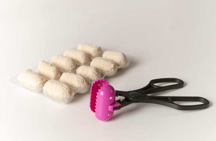 La Croquetera Frikadellenzange Multifunktionswerkzeug Pink - Mit 4 austauschbaren Formen für Krokett