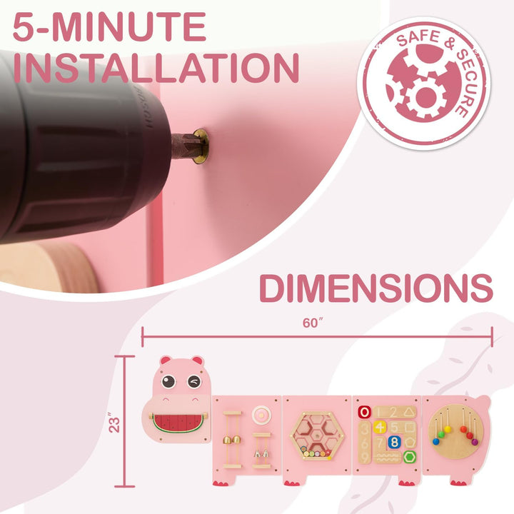 Monläurd® Hippo Montessori Pädagogischer Aktivitätswürfel, sensorisches Wandspielzeug für Kindertage
