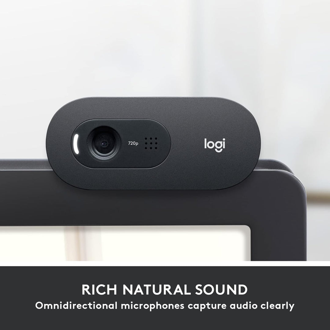 Logitech C505 HD Webcam, 720p externe USB Kamera für den Computer-Bildschirm mit Langstreckenmikrofo