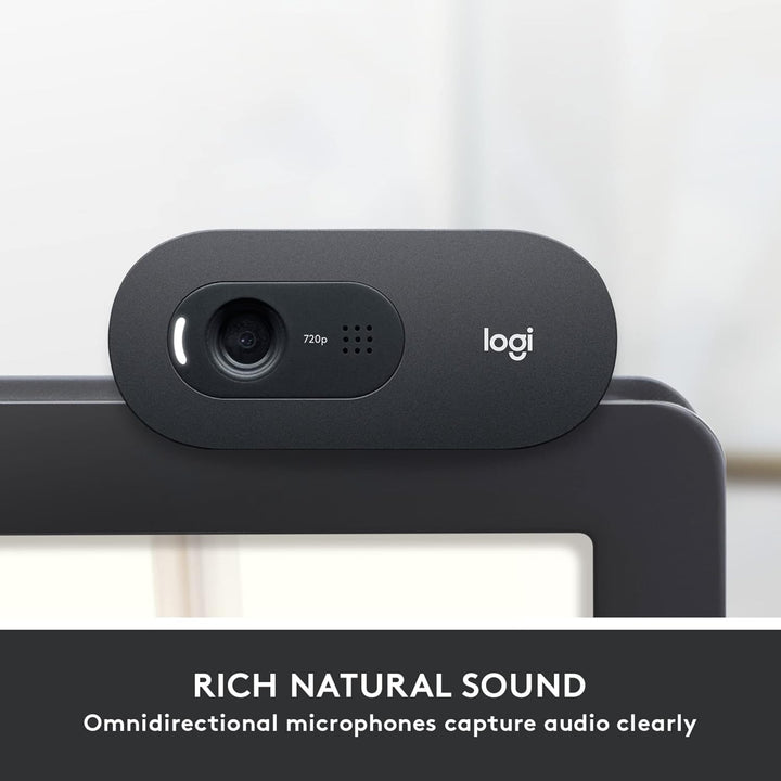 Logitech C505 HD Webcam, 720p externe USB Kamera für den Computer-Bildschirm mit Langstreckenmikrofo