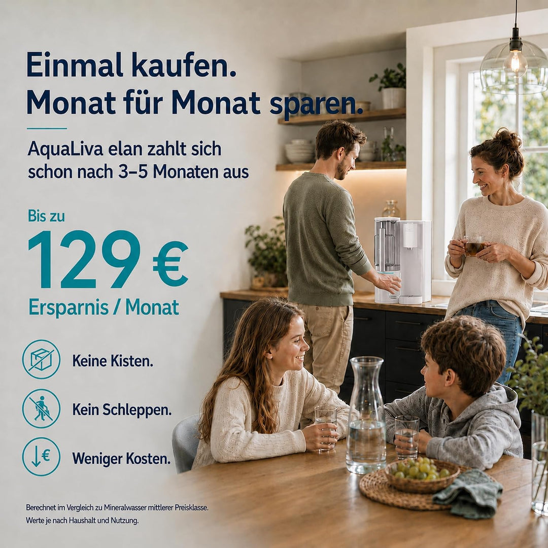 Osmoseanlage Auftisch AquaLiva elan | Umkehrosmoseanlage Trinkwasser | Ohne Installation | Wasserfil