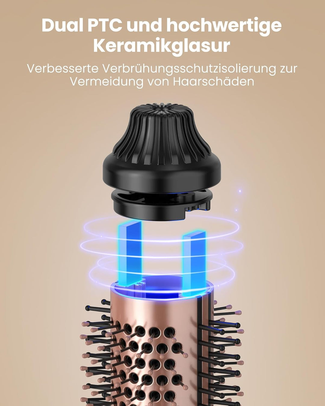 Thermal Brush, Haarpflege Thermobürste, Multifunktionaler Hairstyler, 40 mm automatischer Lockenstab