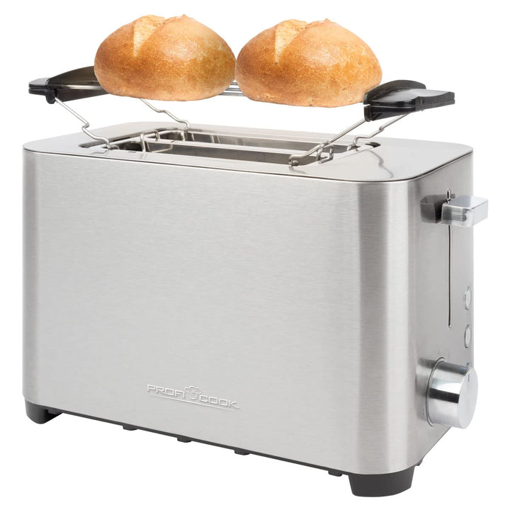 ProfiCook® Toaster | 2 Scheiben-Toaster | Edelstahlgehäuse | Wide Slot | Brötchenaufsatz (abnehmbar)
