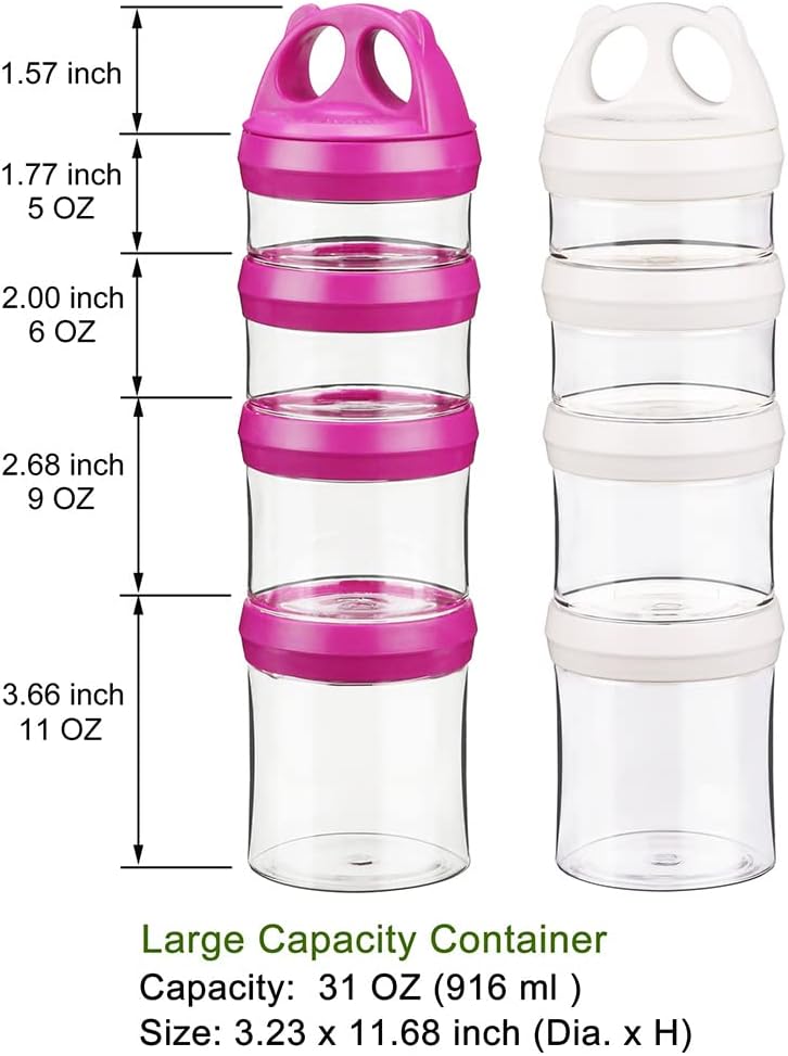 BeneLabel Snack Turm Snack Dosen Snack Container, Stapelbare Behälter Snack Tower 4-Teilig Drehversc