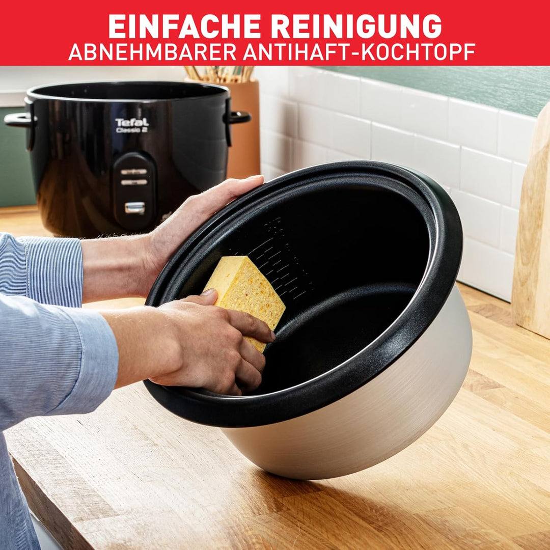 Tefal RK103811 Reiskocher Classic, schwarz-metallic, Noir