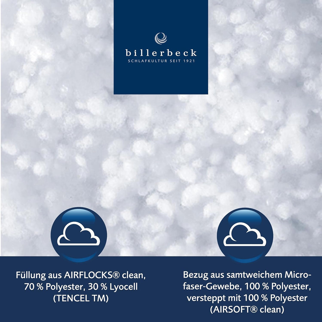billerbeck Faserkissen | Classic-Clean | 40 x 80 cm | mittlere Stützkraft | bis 95° C waschbar | All