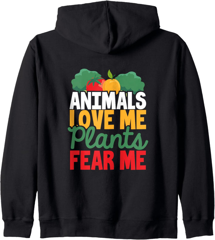 Vegane vegetarische Tiere lieben mich Pflanzen fürchten mich Kapuzenjacke
