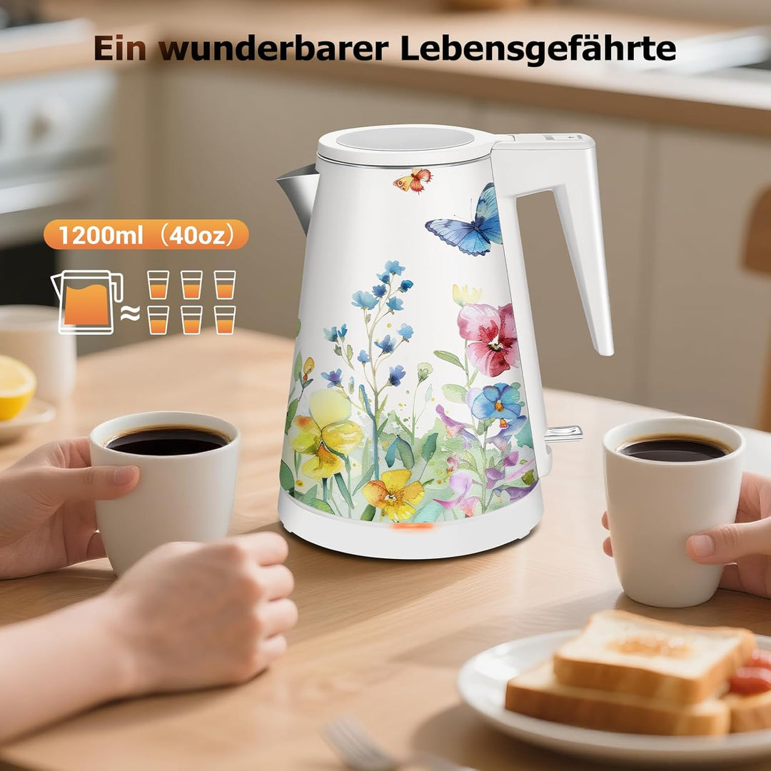 Wasserkocher Edelstahl, BPA-frei, Automatische Abschaltung, Wasserkocher Temperaturanzeige, Strix Co