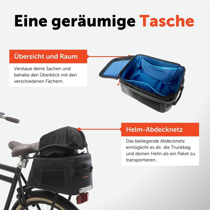 New 193.33 Looxs Varo Trunbag Racktime Black Dragertas, 15 Liter