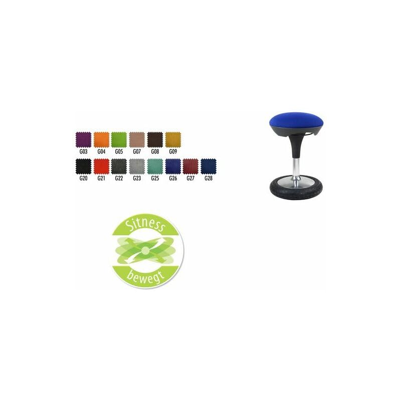 Topstar SI69G28 Sitness 20, ergonomischer Sitzhocker, Arbeitshocker, BürohockermitSchwingeffekt,Sitz