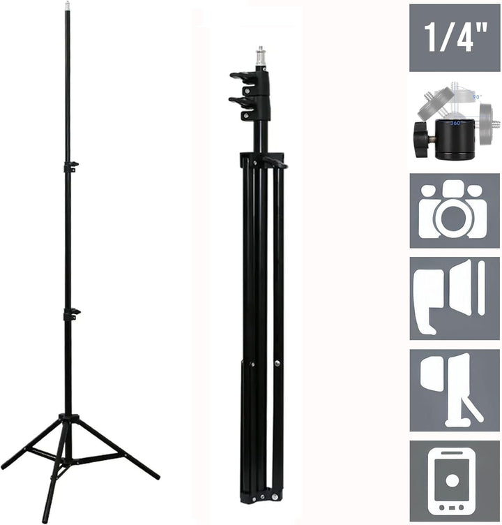 TronicXL 210cm Stativ + 360° Kugelkopf I Tripod für Kamera Licht Actioncam Webcam Ständer Halterung