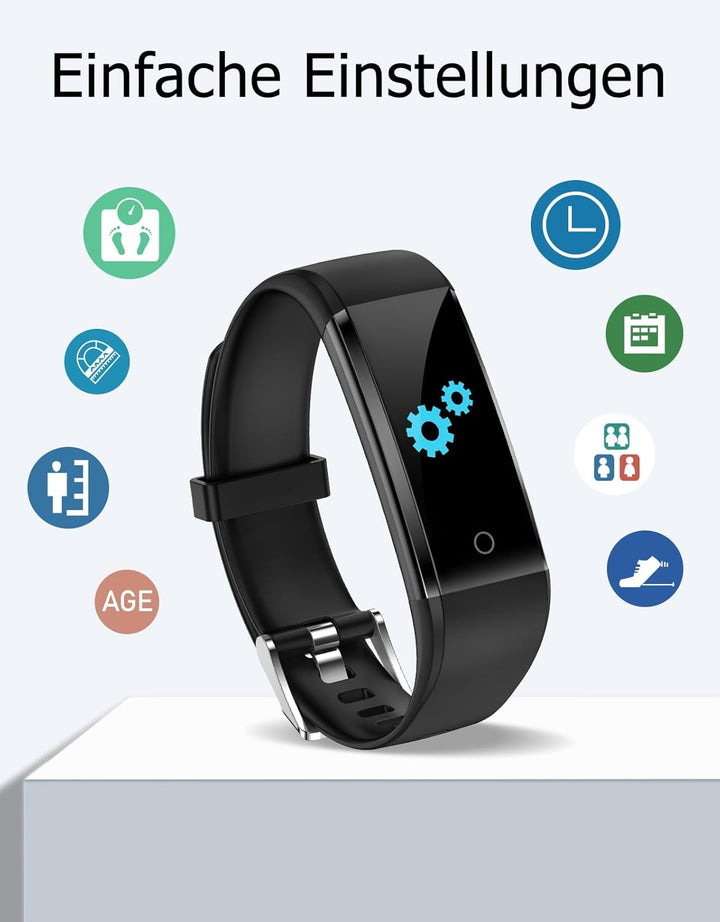 GRV Schrittzähler Uhr Ohne Bluetooth/App/Handy für Damen Herren Kinder,Fitness Tracker Fitnessuhr mi
