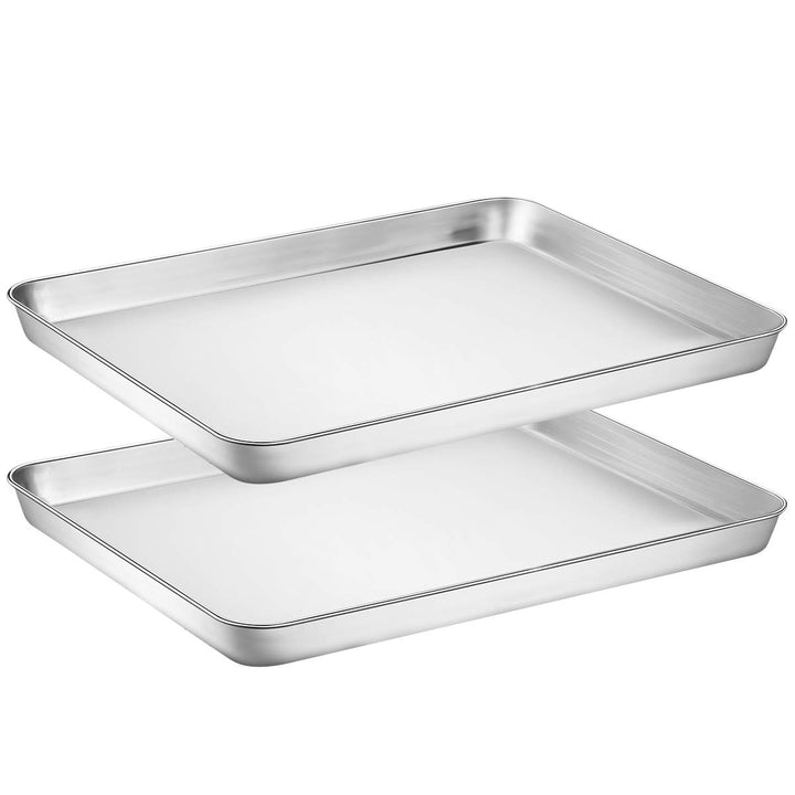 Wildone Baking Sheet Set of 2, Edelstahl Ofenblech Kuchenblech, Grösse 40.6 x 30.5 x 2.5 CM, Ungifti