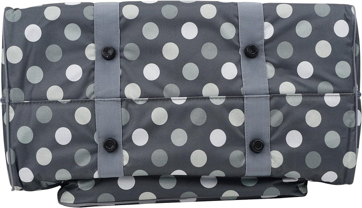 SEMPLIX XL-Nähmaschinentasche, Polka Dots Anthrazit/Grau, 52x42x27 cm, Grosse stabile Transport und