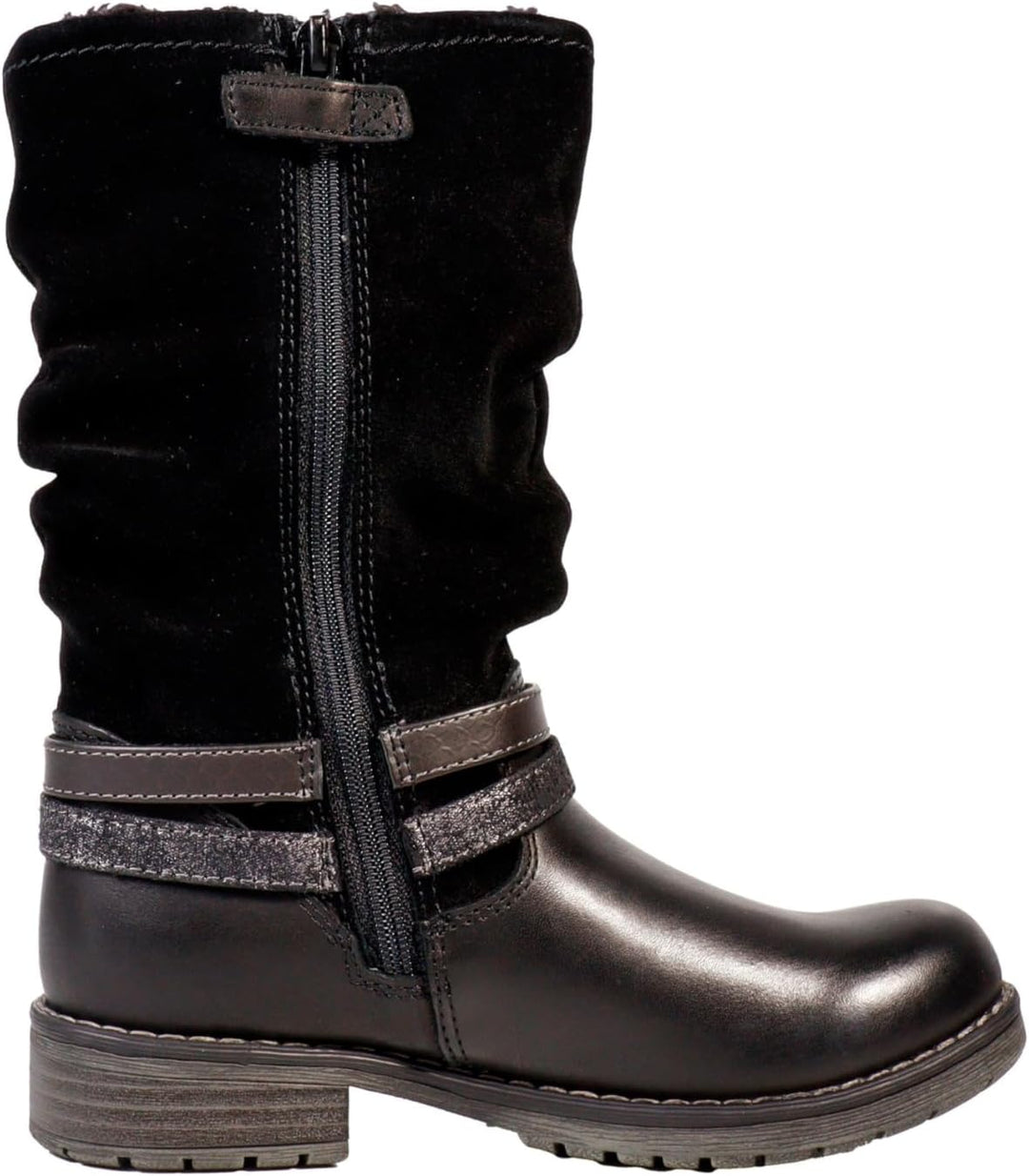 Lurchi Kinderschuhe Mädchen Stiefel Reissverschluss Stiefel Blau Freizeit 34 EU Schwarz, 34 EU Schwa