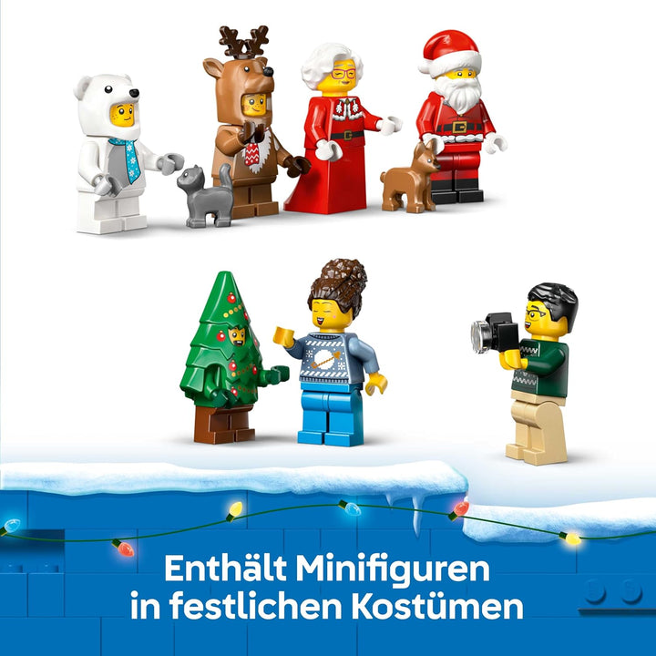 LEGO City Adventskalender 2025 - Weihnachten Spielzeug mit 24 Überraschungen - Zug, Auto & Traktor s