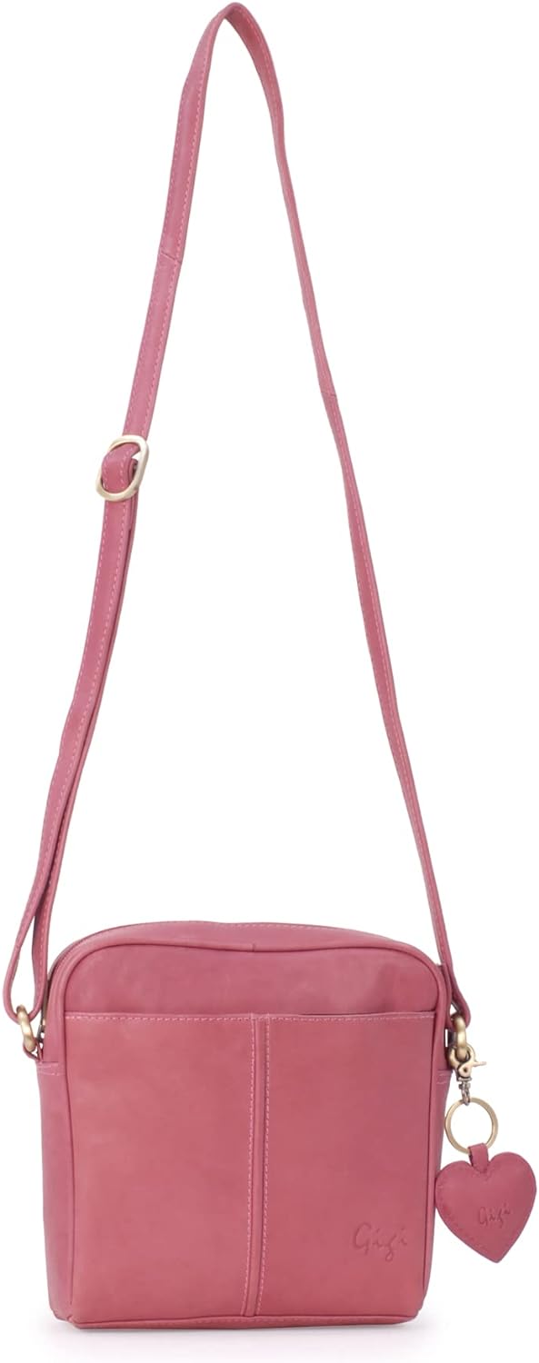 Gigi - Leder - Damenhandtasche/Umhängetasche Klein - OTHELLO 22-29" Magenta, Magenta